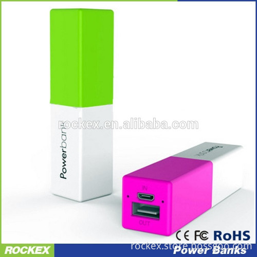 Ultra slim 2-in-1 lipstick powerbank portable charger power bank 2600mah gift powerbank